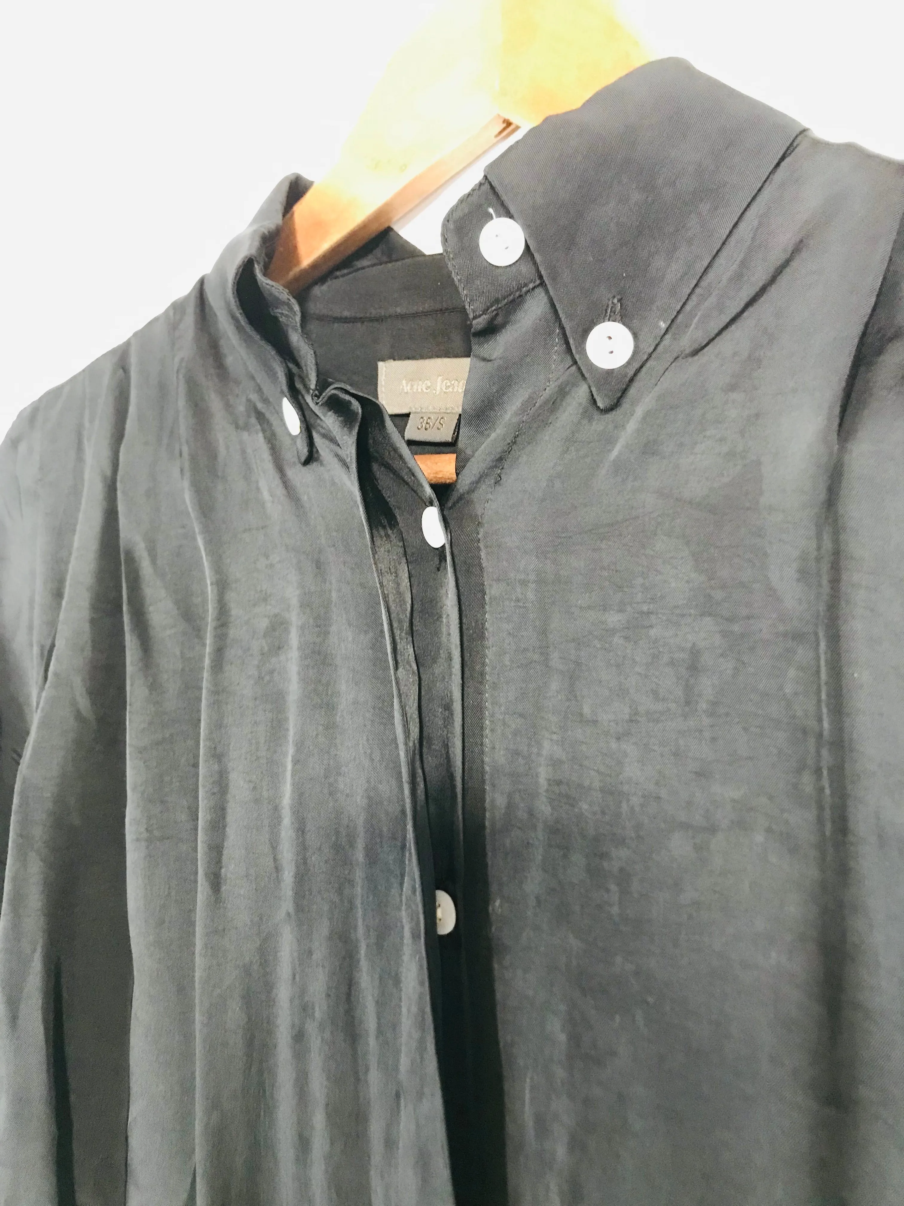 Acne Jeans Women's High Neck Shirt Dress | S UK8 | Black