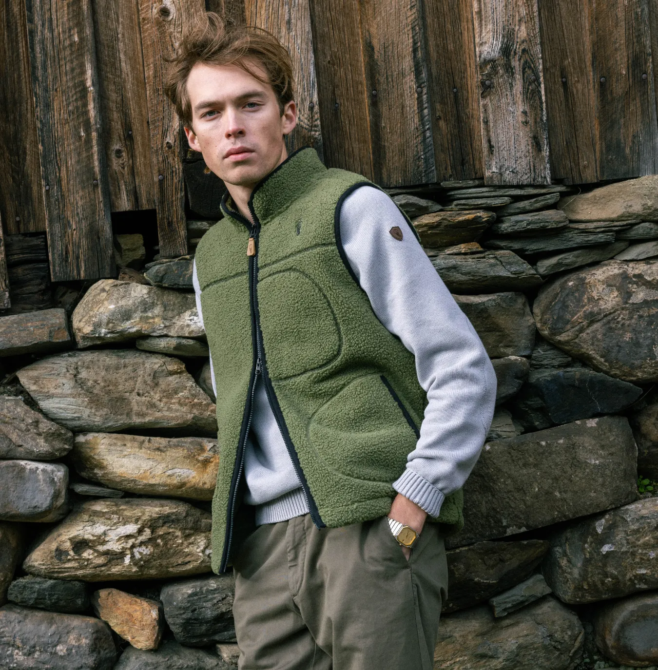 Alfré Olive Fleece Gilet