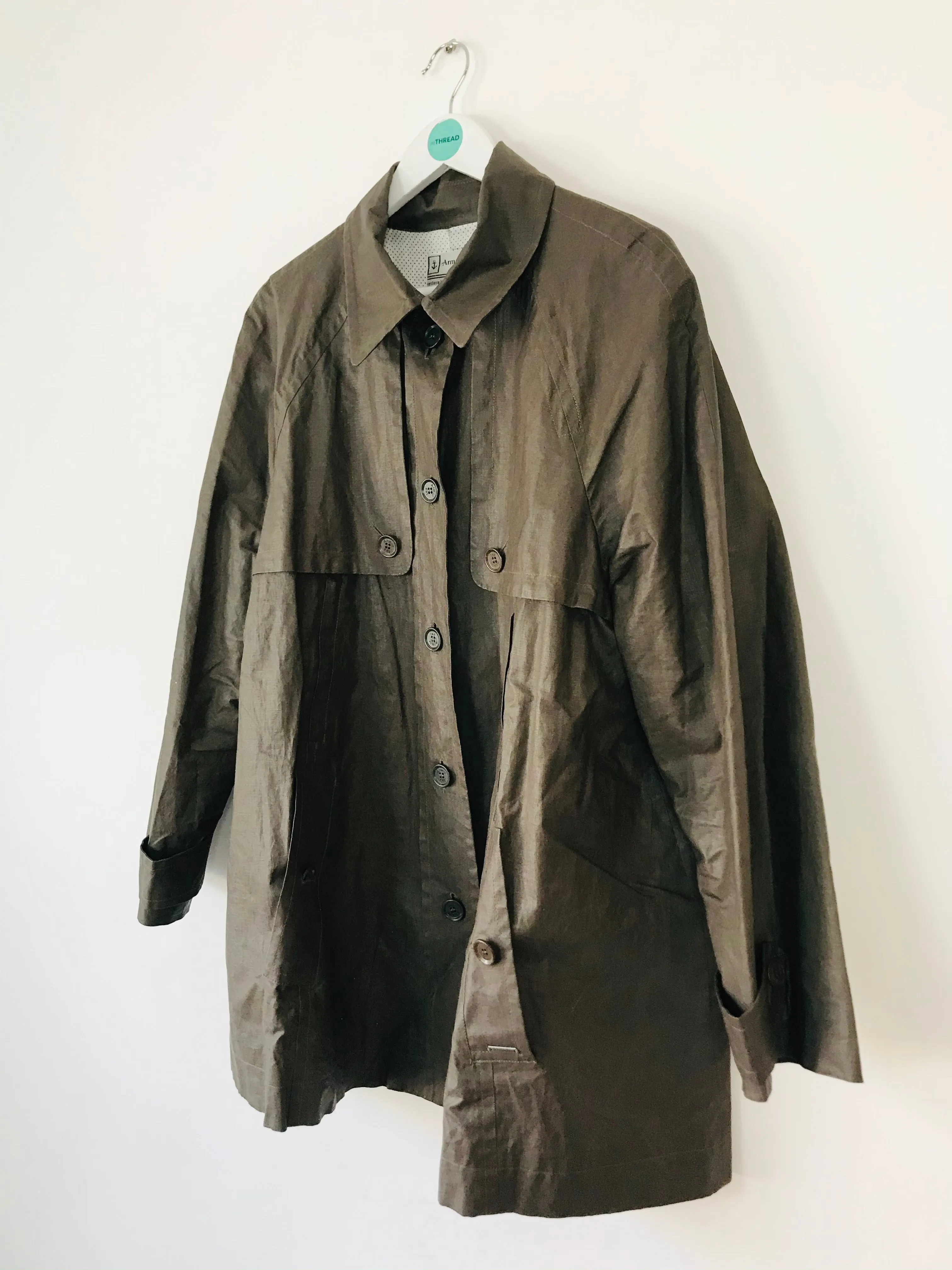 Armor Lux Women’s Wax Jacket Overcoat | 48 UK20 | Khaki Green
