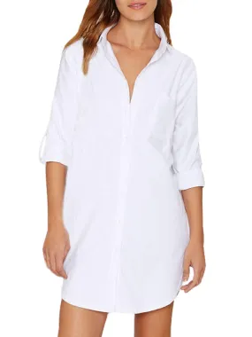 Auxo Women Casual Loose Button V Neck Long Sleeve Shirt Irregular Oversized Long Tops Blouse XL Solid White