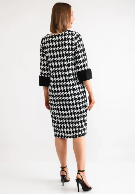AVALON<BR>
Nina Houndstooth Pencil Dress<BR>
Royal, Black/White<BR>