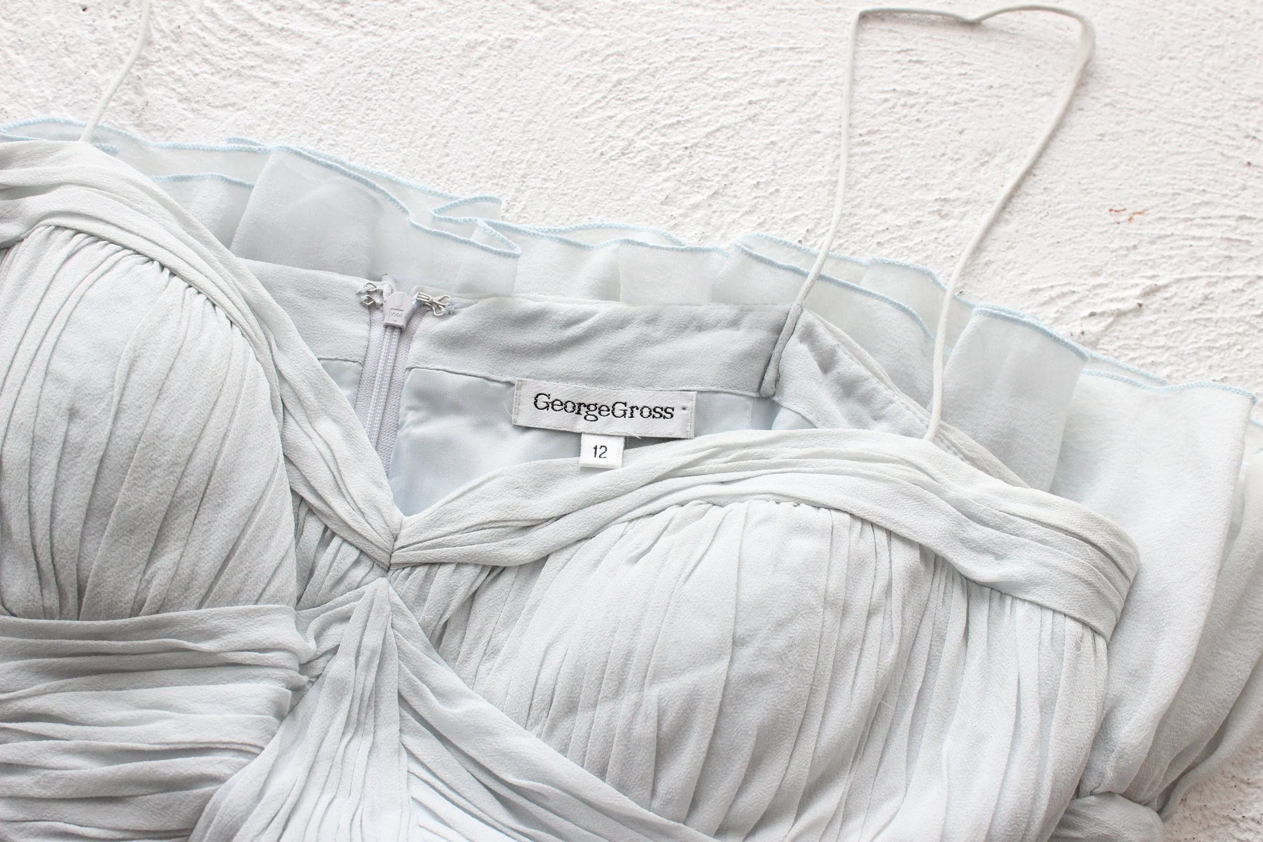 BALLETCORE Y2K PURE SILK Textured Spaghetti Strap Bustier Cocktail Dress