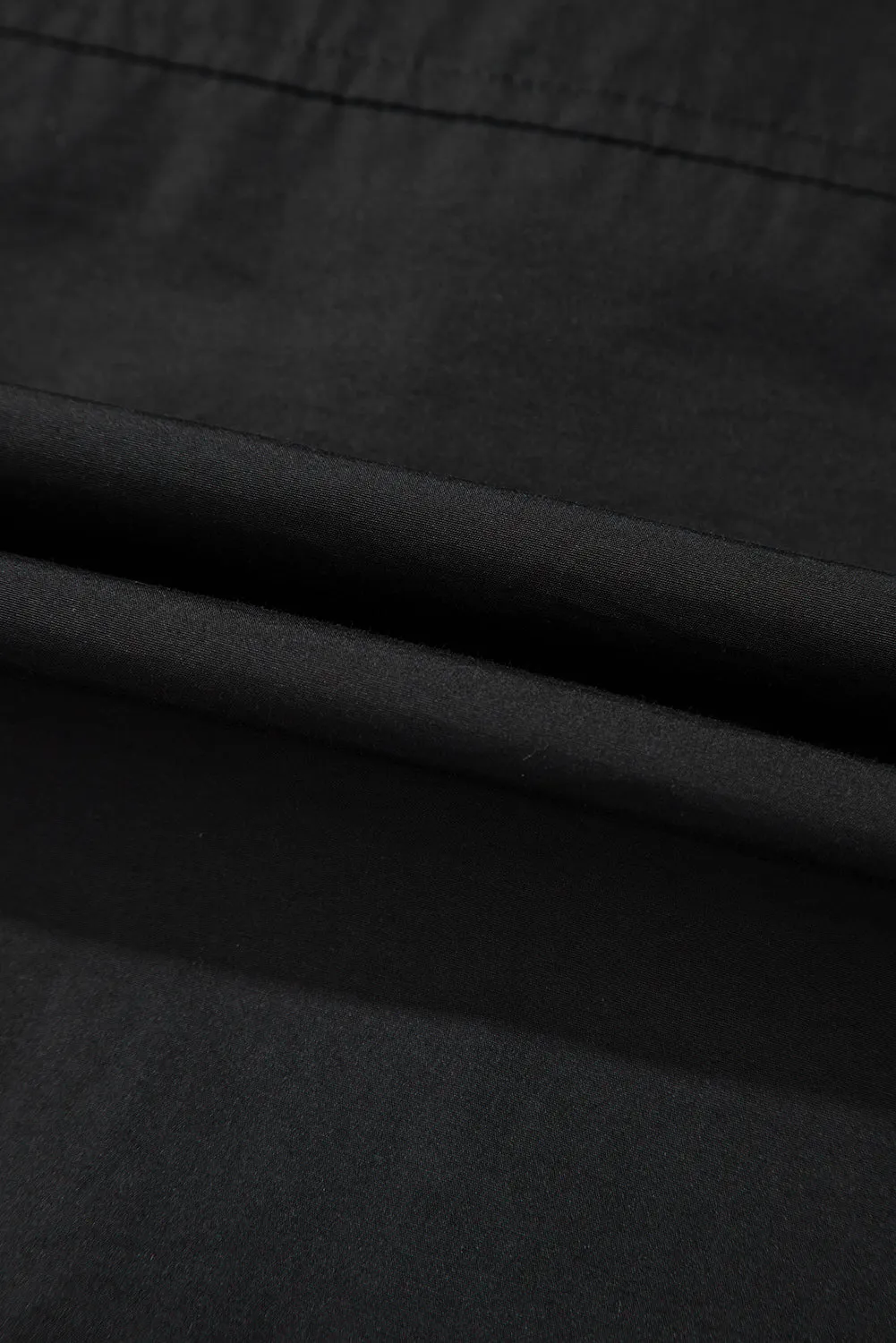 Black Flap Pockets Zip Up High Neck Gilet
