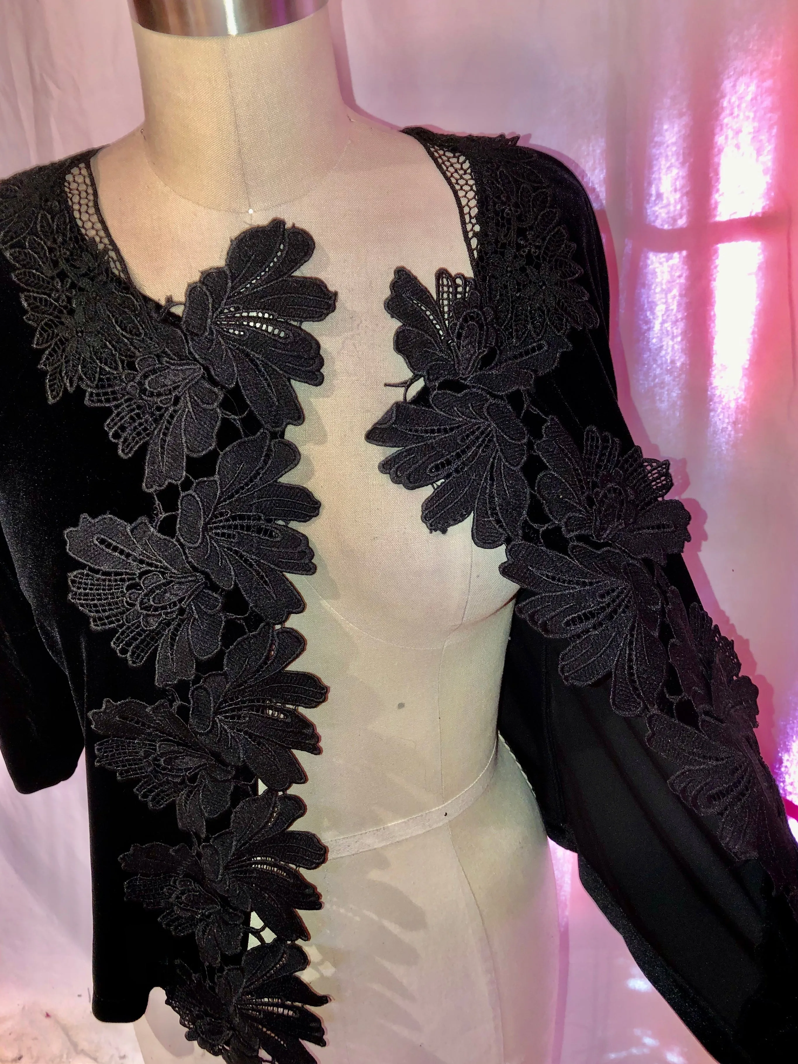 Black Velvet Cropped Jacket