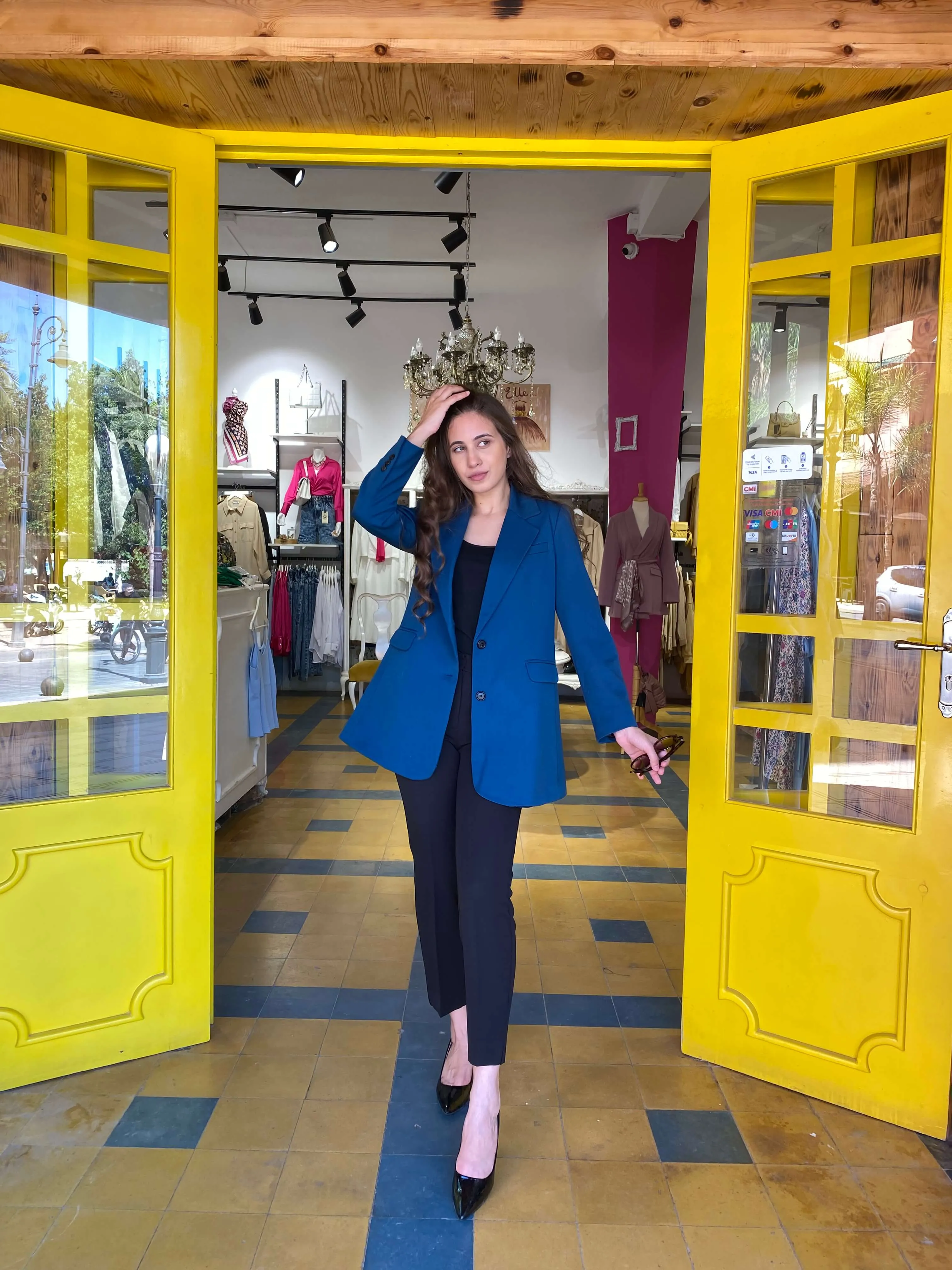 Blazer en bleu petrole