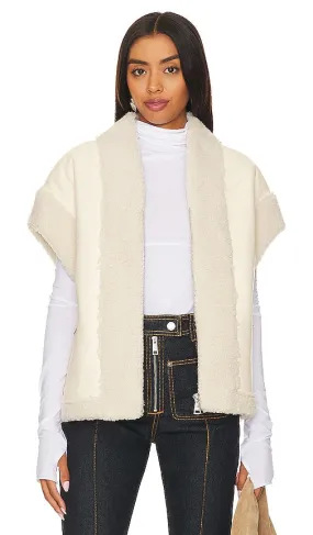 Bubish Poppy Faux Leather Vest in Ivory