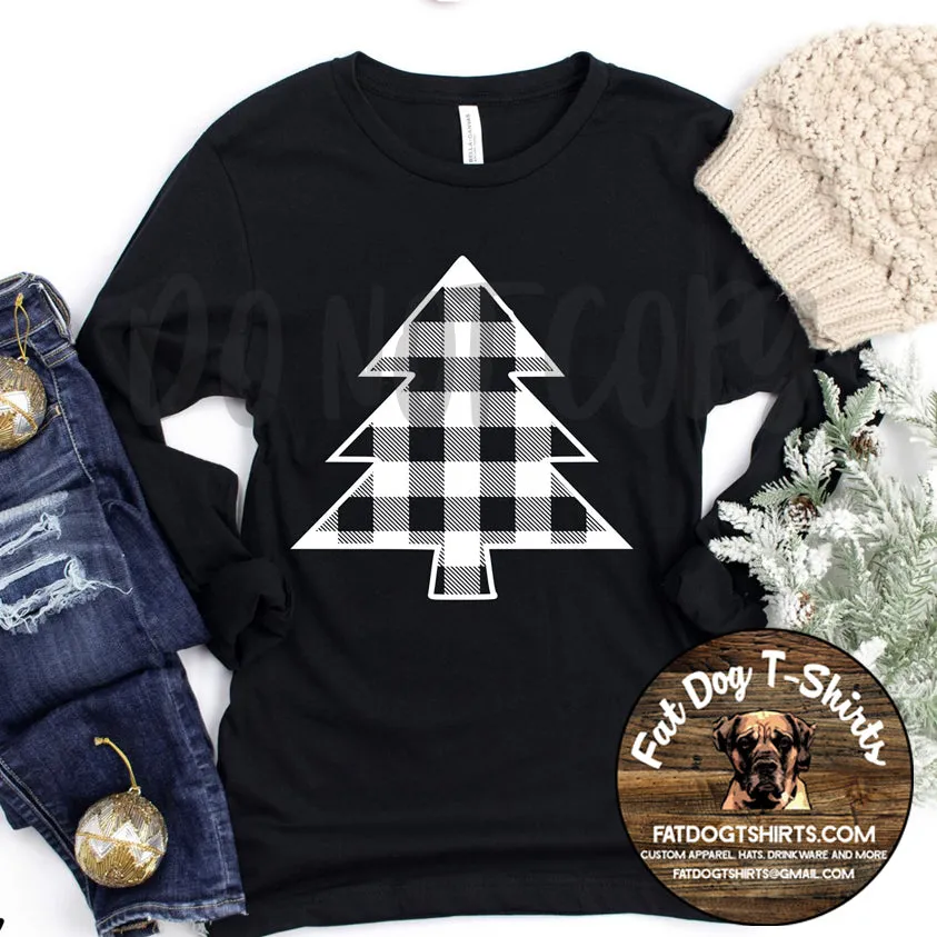 Buffalo Plaid Tree-T-Shirt/Long Sleeve/Crew Sweatshirt