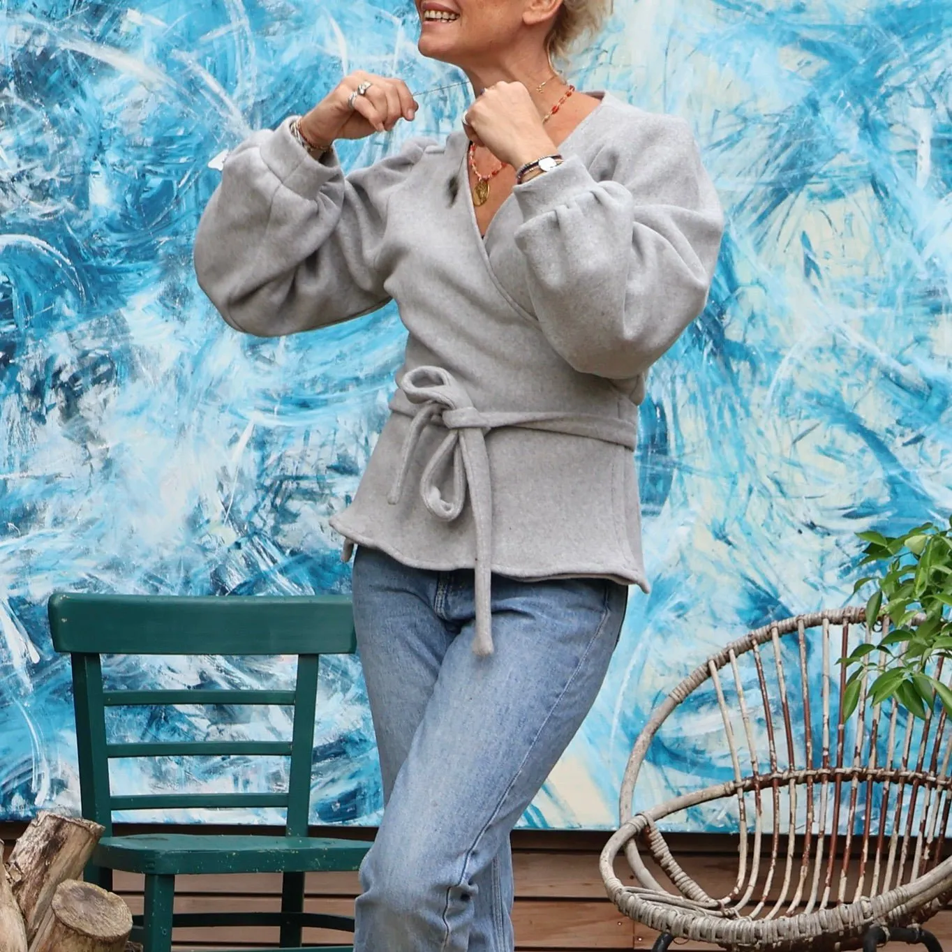 Cache-coeur Jil - Polaire gris chiné clair