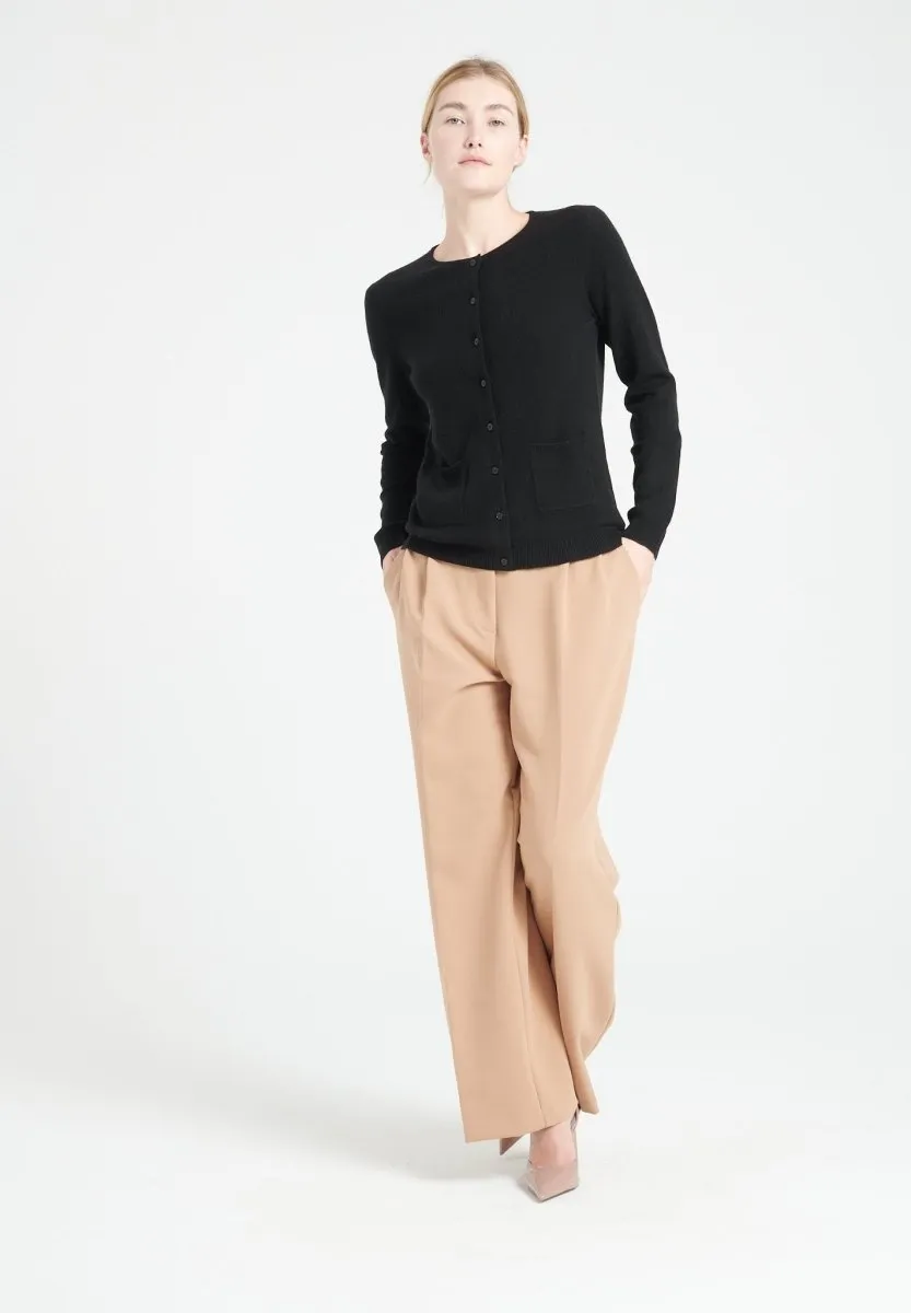 Cardigan col rond cachemire noir femme - LILLY 4