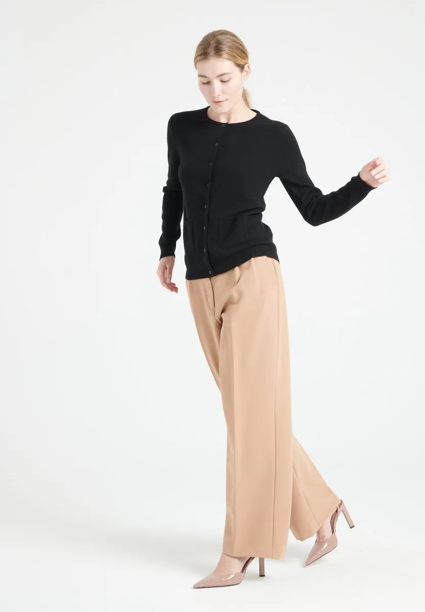 Cardigan col rond cachemire noir femme - LILLY 4