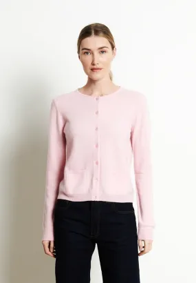Cardigan col rond cachemire rose baby femme - LILLY 4