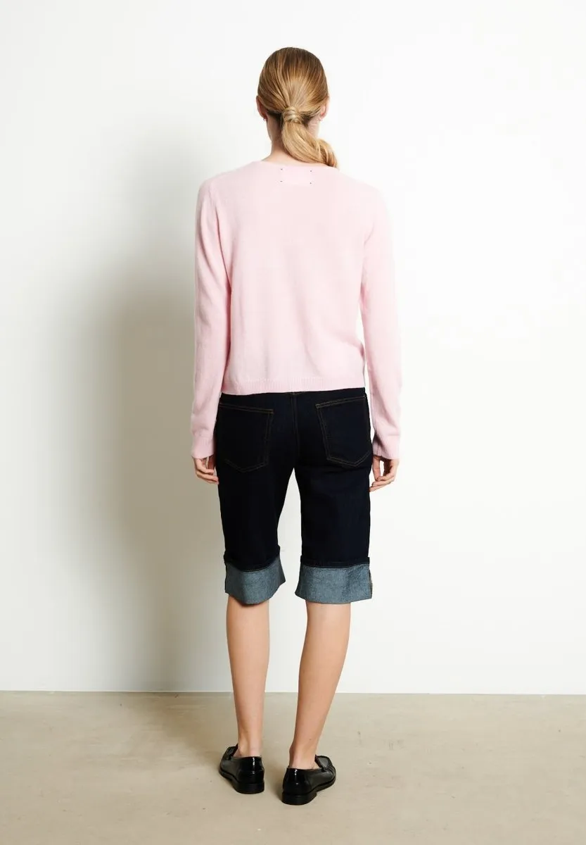 Cardigan col rond cachemire rose baby femme - LILLY 4