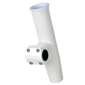 C.E. Smith Adjustable Mid Mount Rod Holder - 7/8" or 1" OD - White Powder Coat Aluminum with Sleeve & Hex Key - P/N 53773