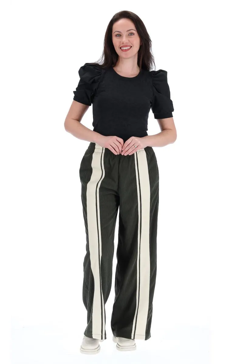 Charlo Nikisha Cord Pant Khaki CH328