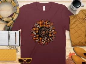 Cheetah & Buffalo Plaid Sunflower Shirt,Tank, Sweatshirt or Matching Family Tees. Perfect for Fall or Thanksgiving Gift