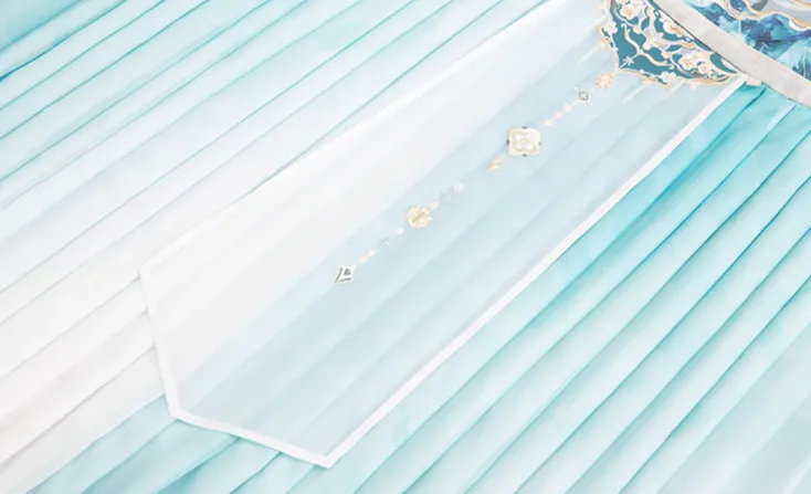 Chixia~Han Lolita Elegant Dusty Blue Tube Top Dress