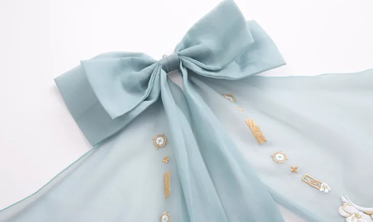 Chixia~Han Lolita Elegant Dusty Blue Tube Top Dress