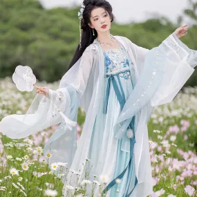 Chixia~Han Lolita Elegant Dusty Blue Tube Top Dress