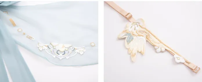 Chixia~Han Lolita Elegant Dusty Blue Tube Top Dress