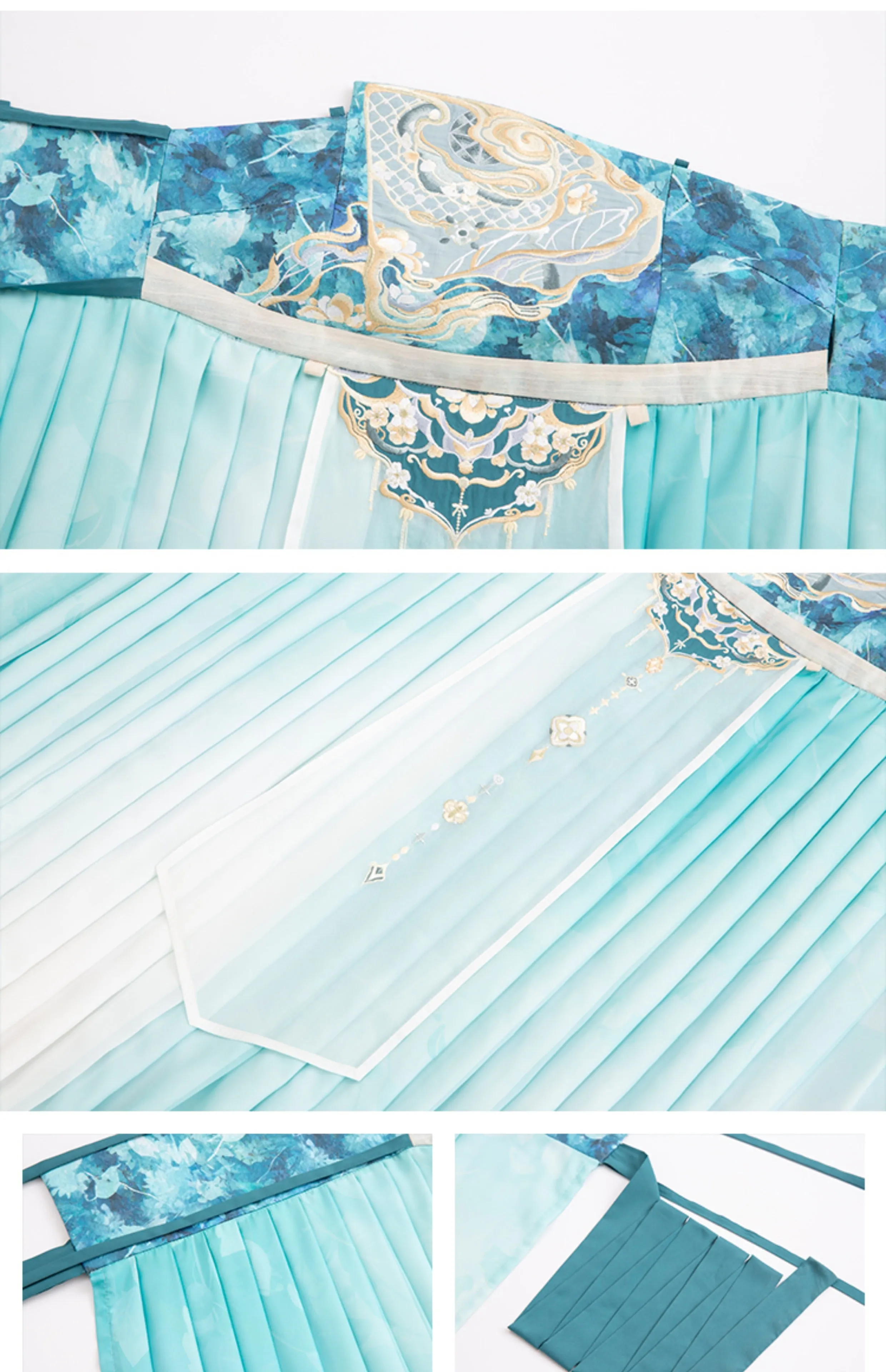 Chixia~Han Lolita Elegant Dusty Blue Tube Top Dress