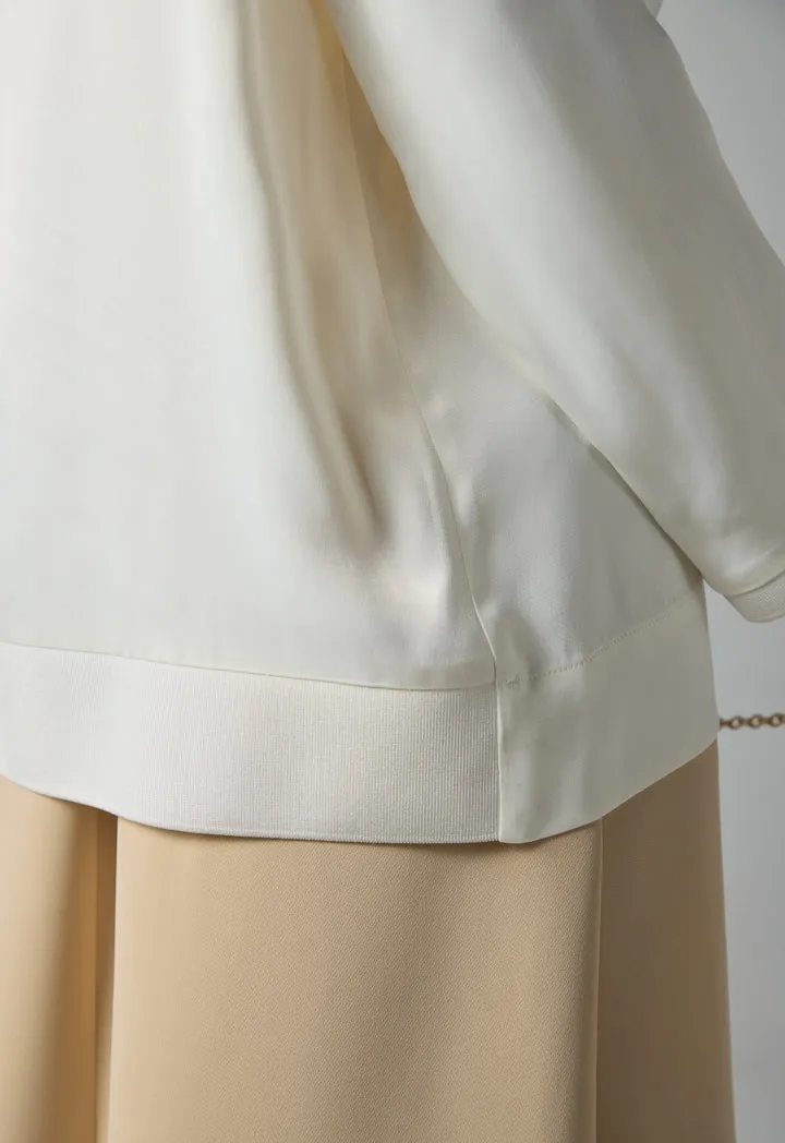Choice Long Sleeve Basic Top Cream
