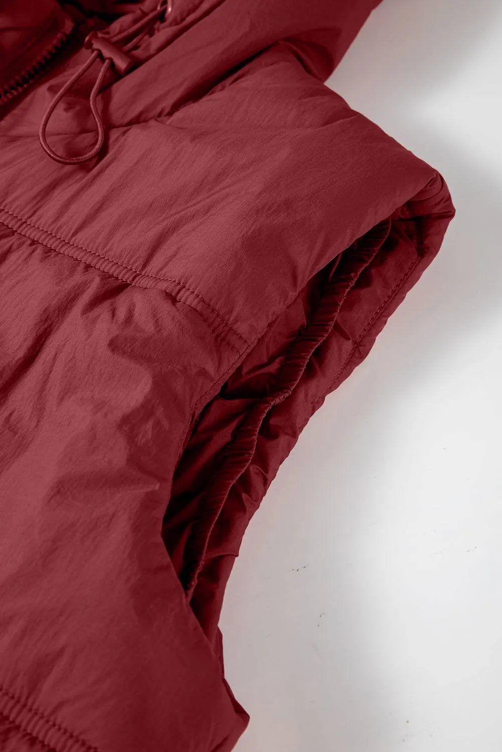 Clay Zip-up Side Pockets Hooded Puffer Gilet