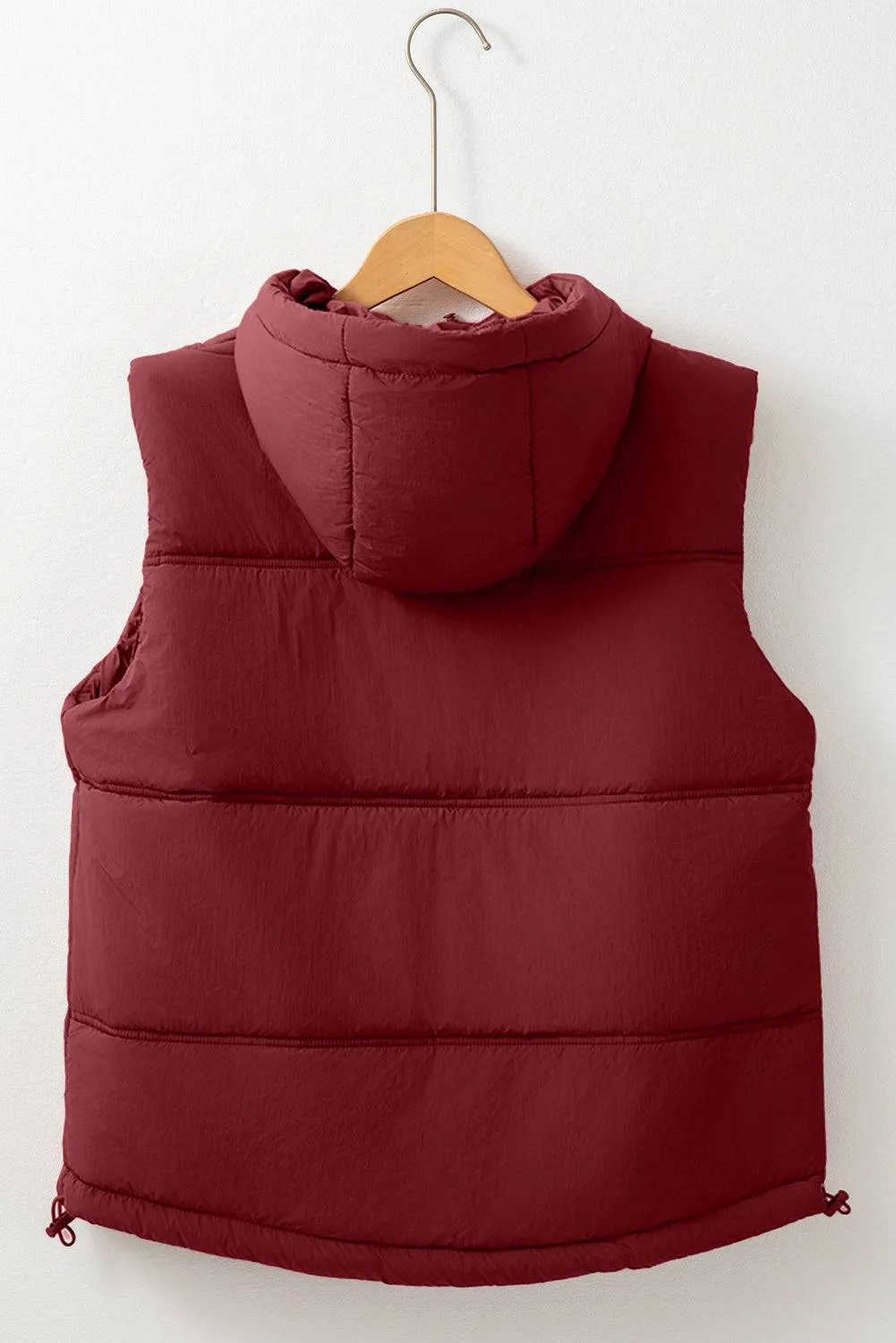 Clay Zip-up Side Pockets Hooded Puffer Gilet