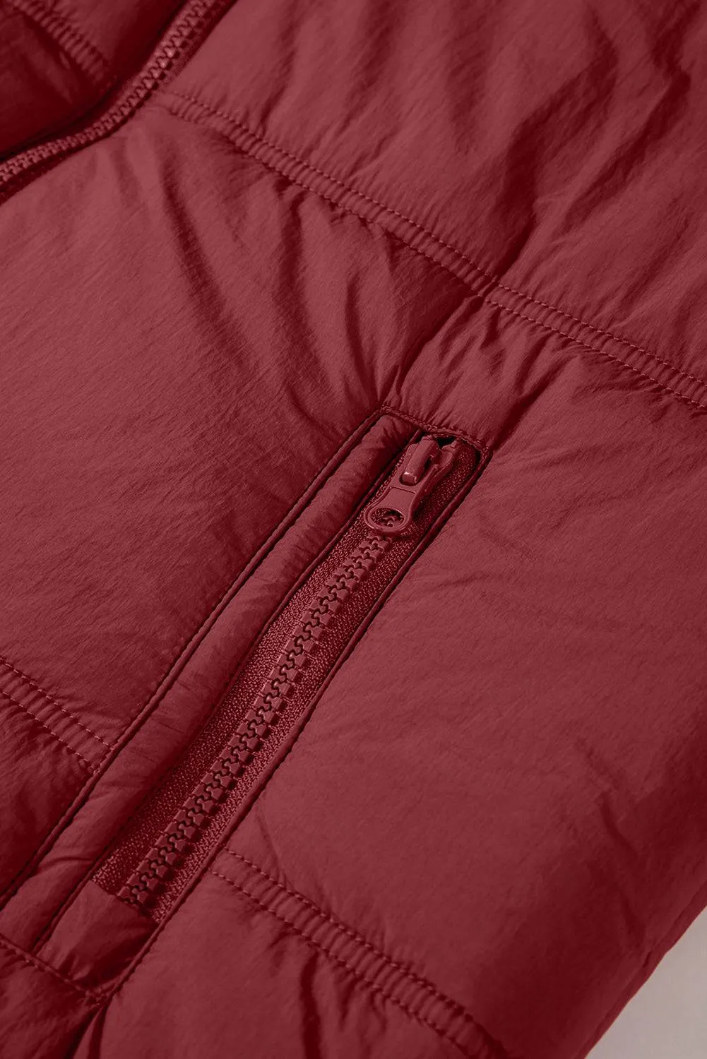 Clay Zip-up Side Pockets Hooded Puffer Gilet