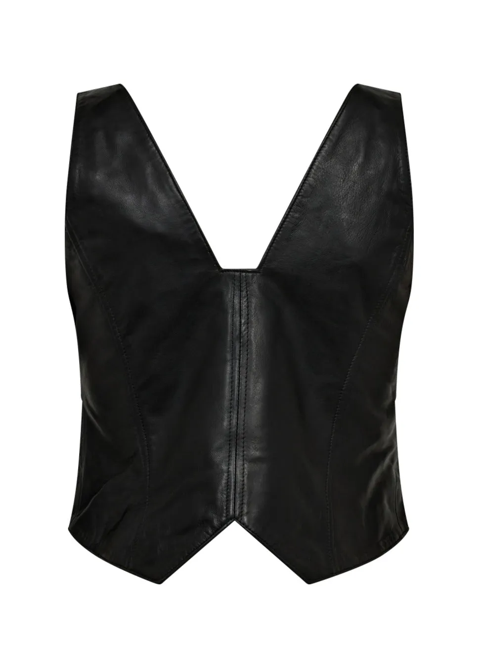 Co Couture Phoebe gilet leer zwart