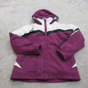 Columbia Jacket Women M Purple Long Sleeve Outdoor Interchange Hooded Parka Coat