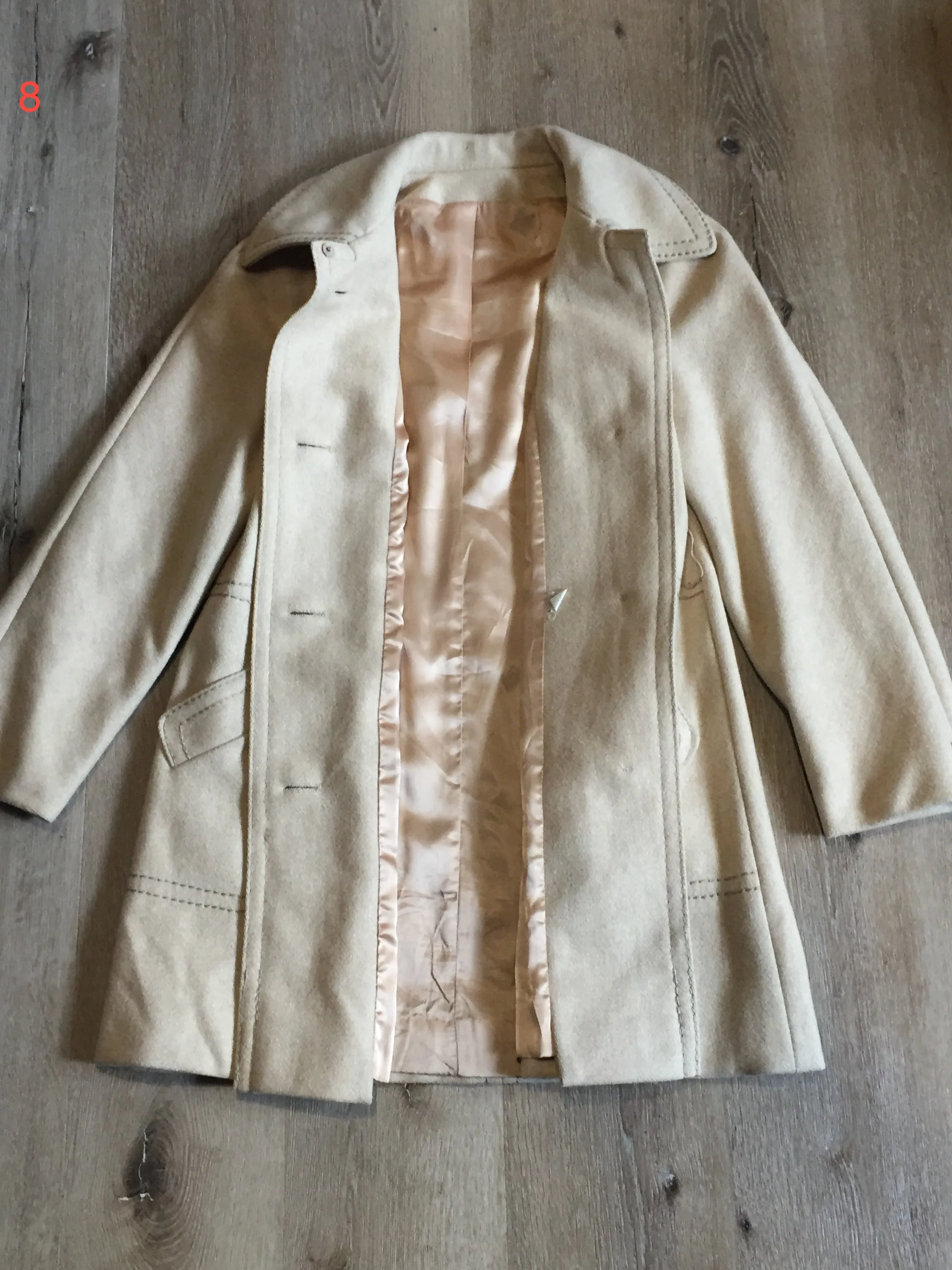 Country Pacer Beige Wool Car Coat, Made in USA SOLD