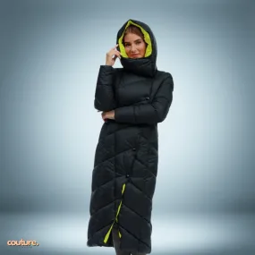 Couture Design - Exclusieve parka met knoopsluiting in zwart