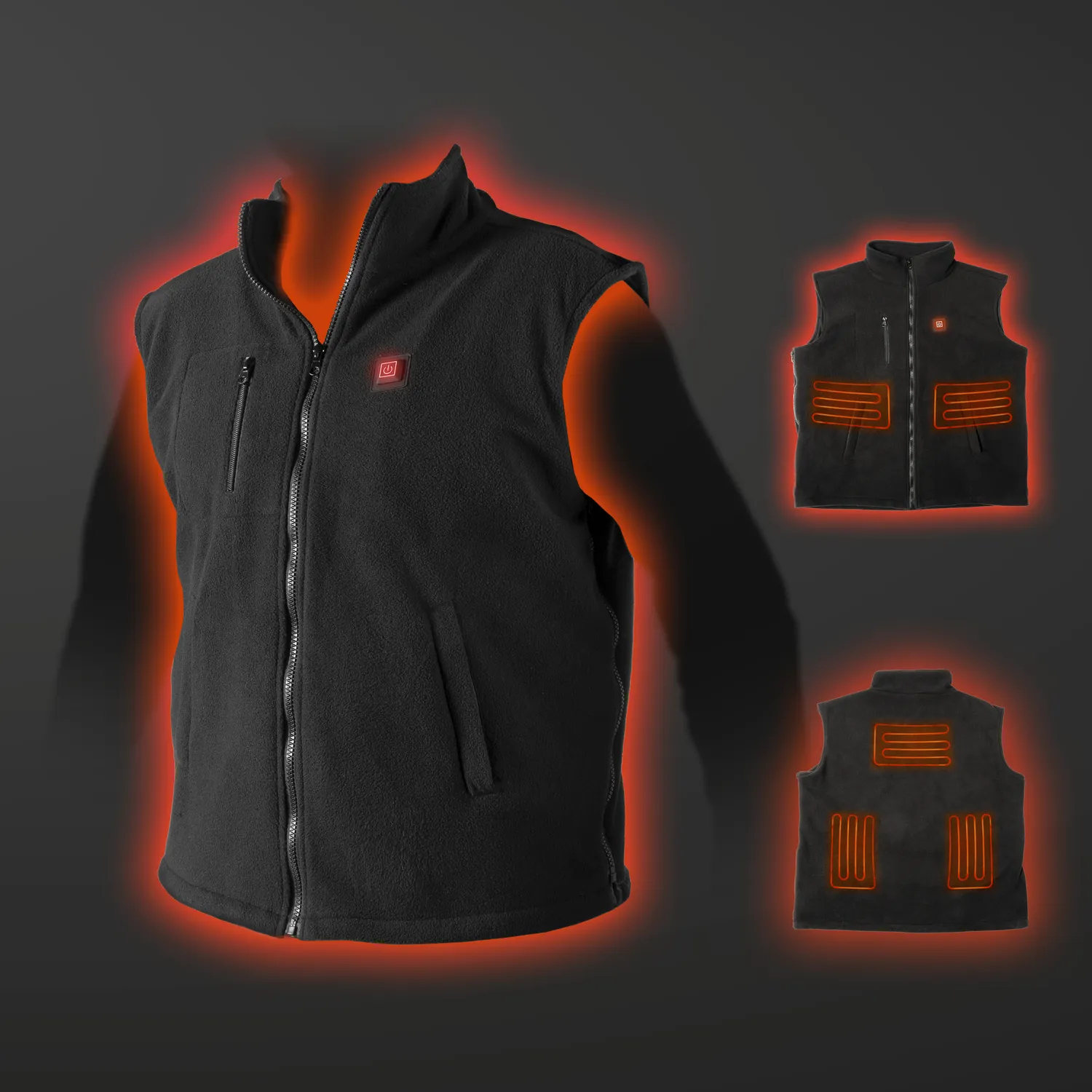 DICTROLUX - Gilet Riscaldante Kelt-55 Unisex - 5 Zone di Calore e Power Bank Incluso
