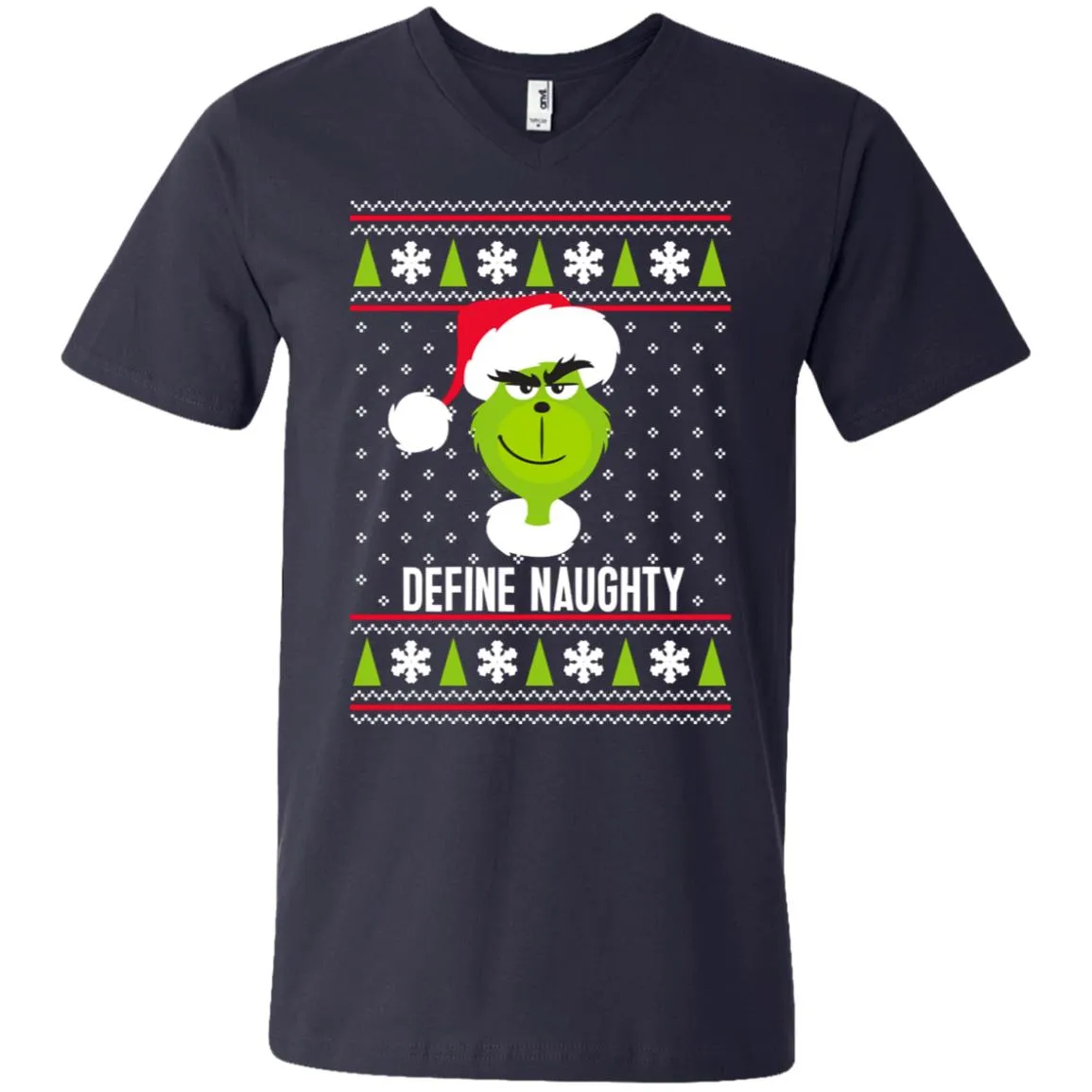 Dr. Seuss The Grinch Naughty Grinch Christmas Sweatshirt Men V-Neck T-Shirt