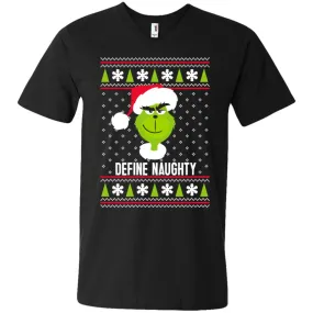 Dr. Seuss The Grinch Naughty Grinch Christmas Sweatshirt Men V-Neck T-Shirt