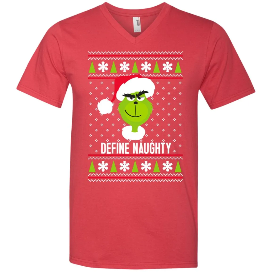 Dr. Seuss The Grinch Naughty Grinch Christmas Sweatshirt Men V-Neck T-Shirt