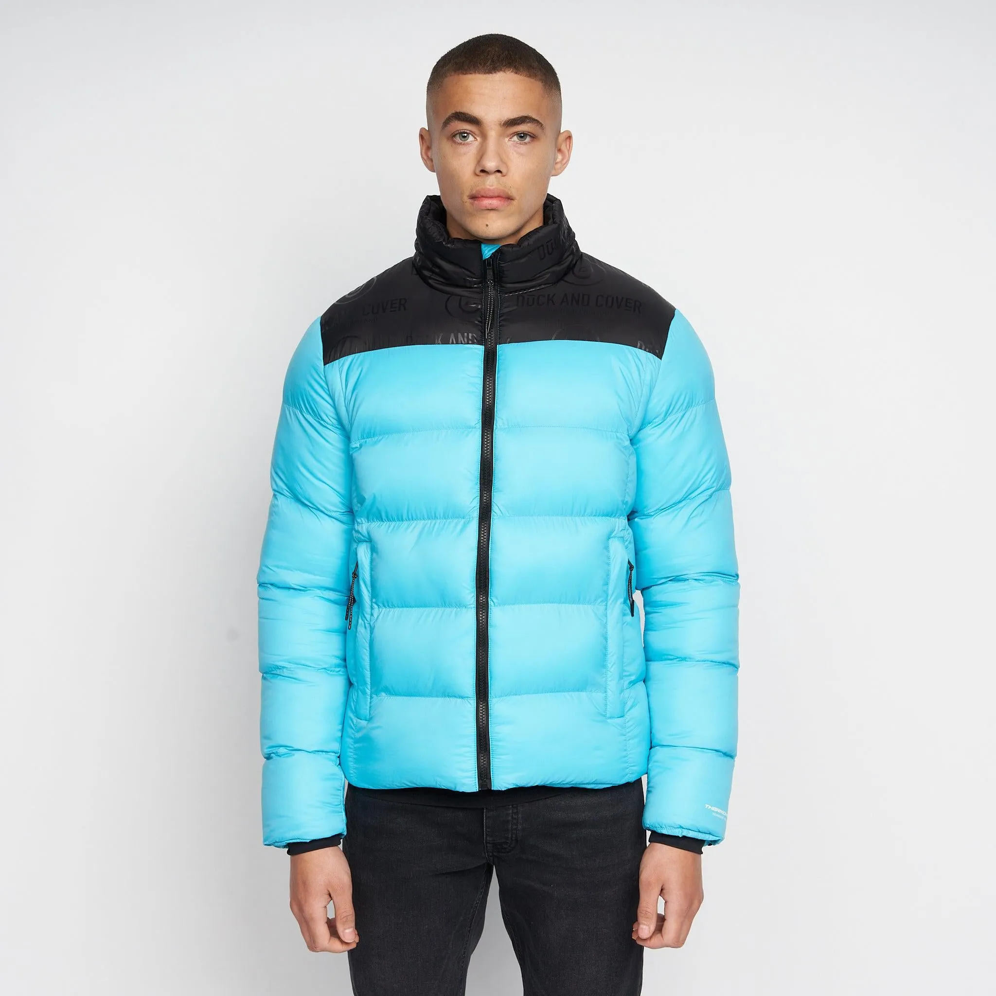 Duck and Cover Mens Synflax Puffer Jacket Turquoise