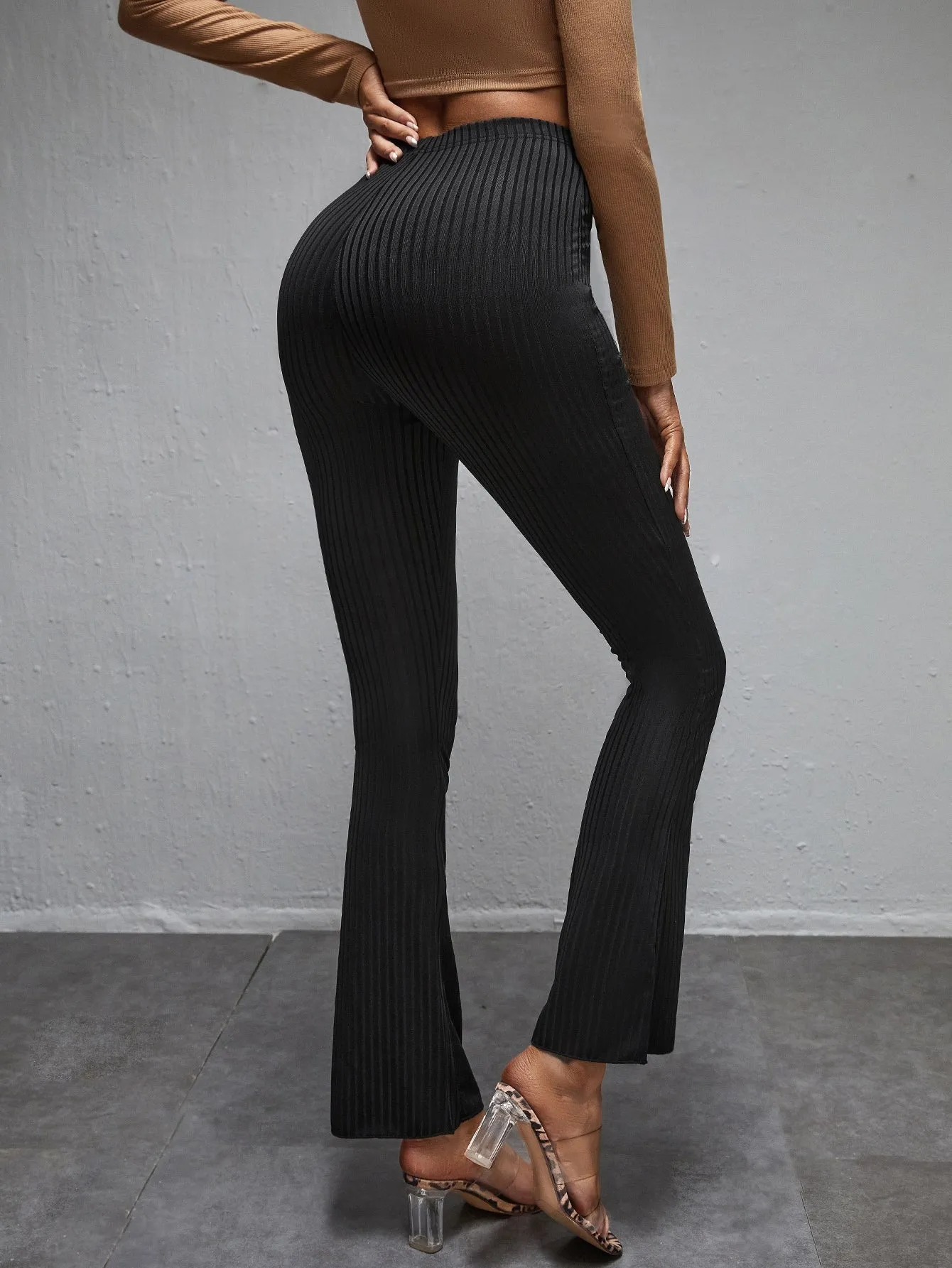 Elegant Plain Knot High Waist Long Women Pants