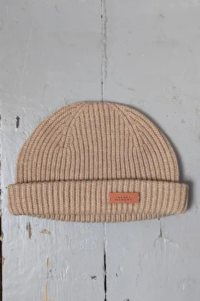 Erina Taupe Merino Camel Beanie Hat