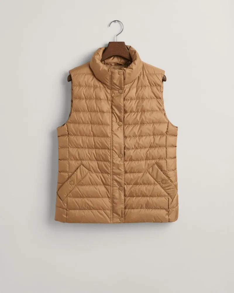Gant Apparel Womens LIGHT DOWN GILET 213/WARM KHAKI