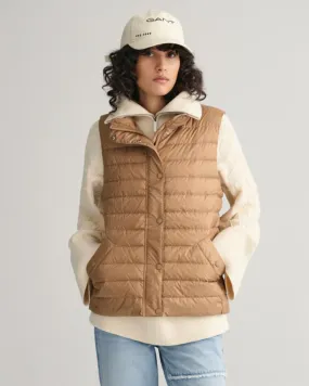 Gant Apparel Womens LIGHT DOWN GILET 213/WARM KHAKI