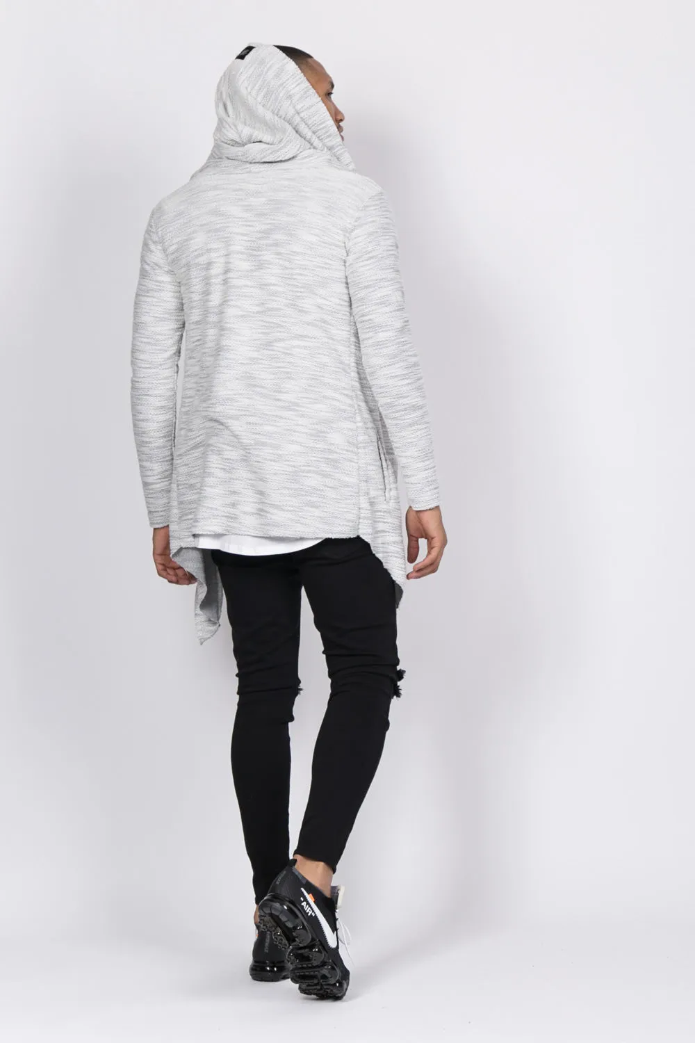 Gilet cape Homme chiné gris clair 1728C