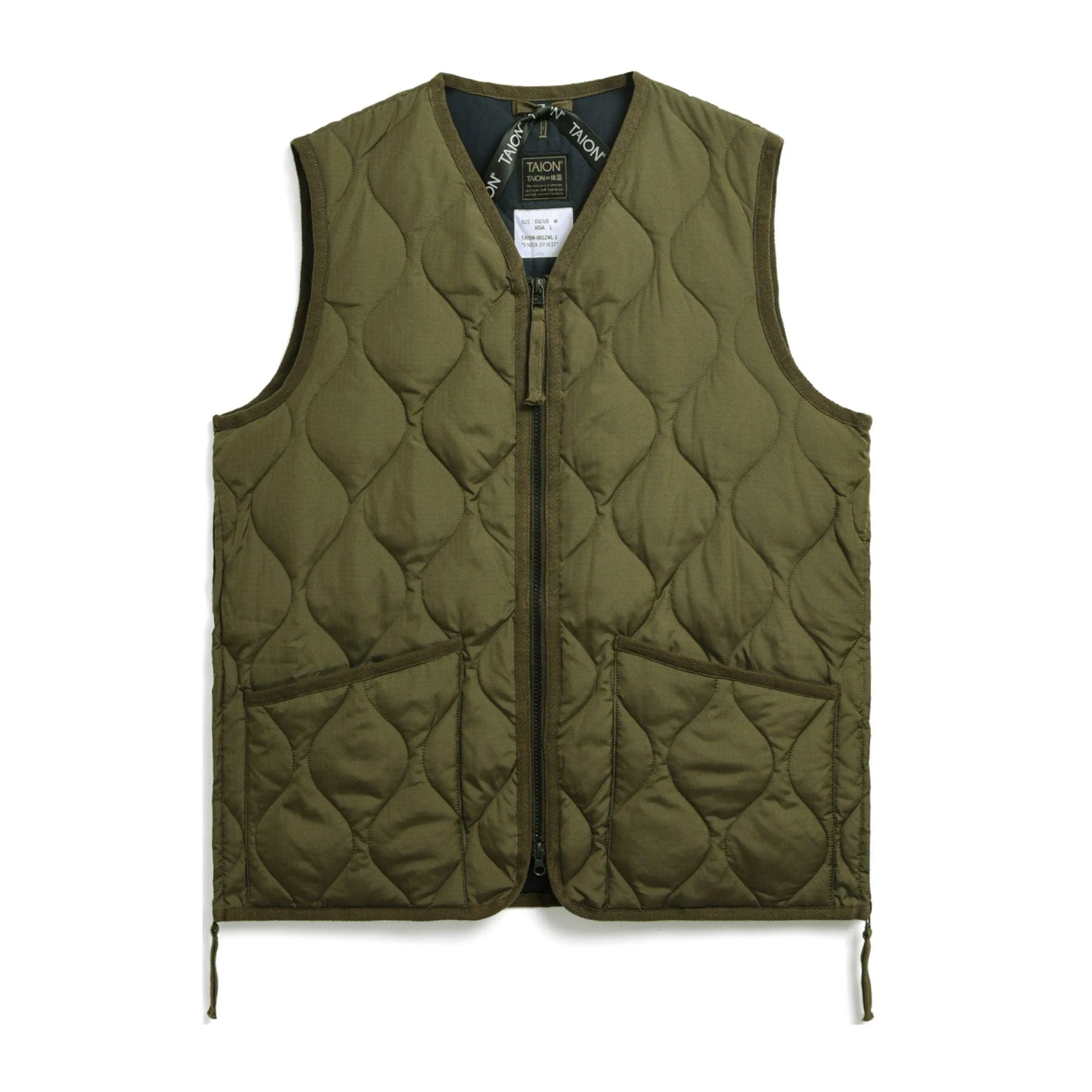 Gilet Military Zip V Dark Olive