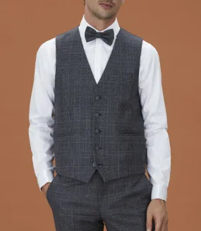 Gilet Prince de Galles bleu "Quégérie"