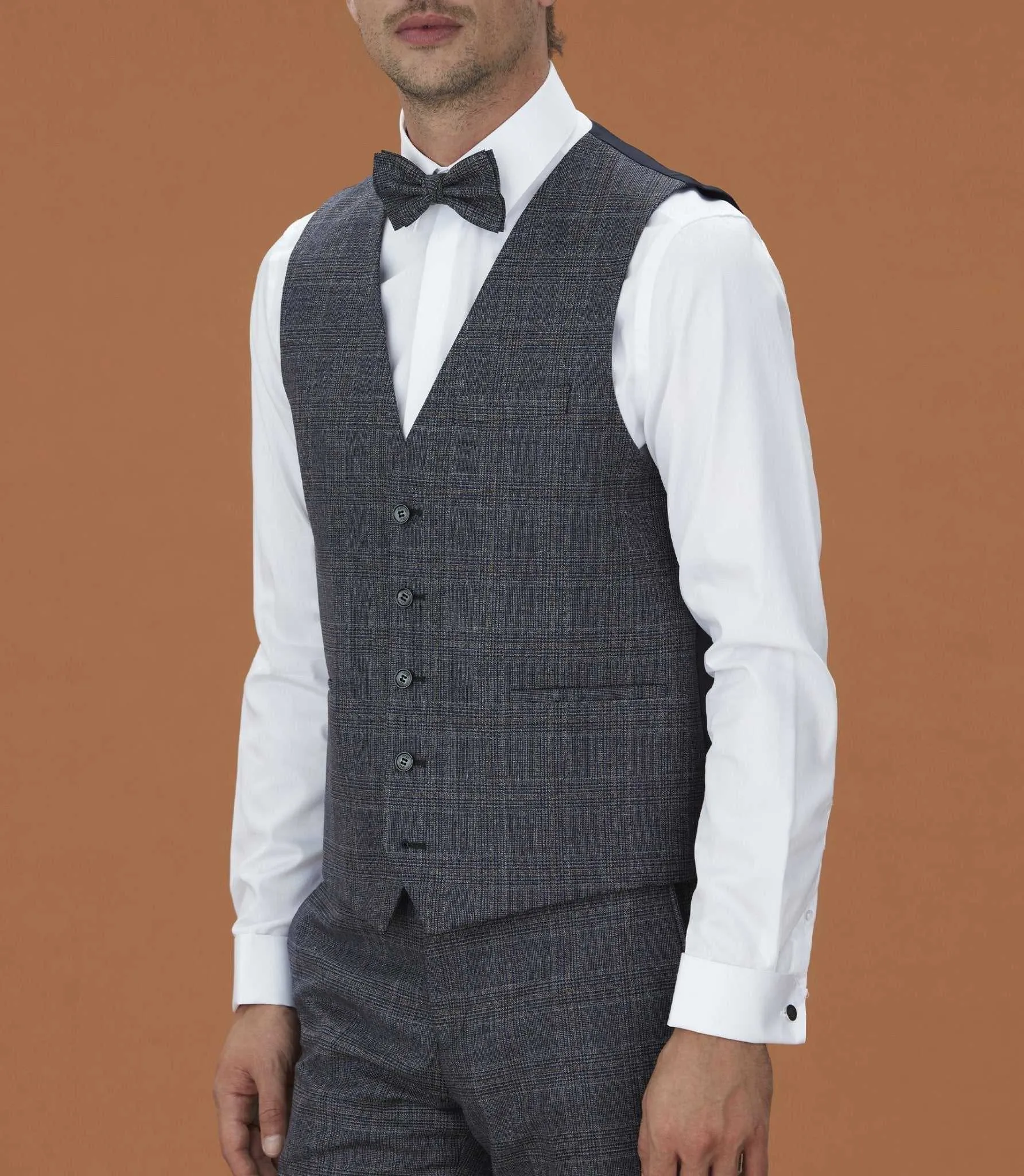 Gilet Prince de Galles bleu "Quégérie"