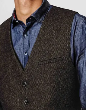 Gilet tweed chocolat