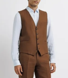 Gilet ville 100% lin truffe