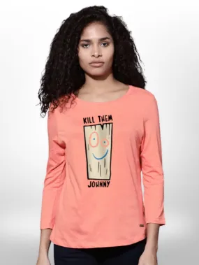 Girls Cartoon Printed T-shirt 4 Quarter Sleeve