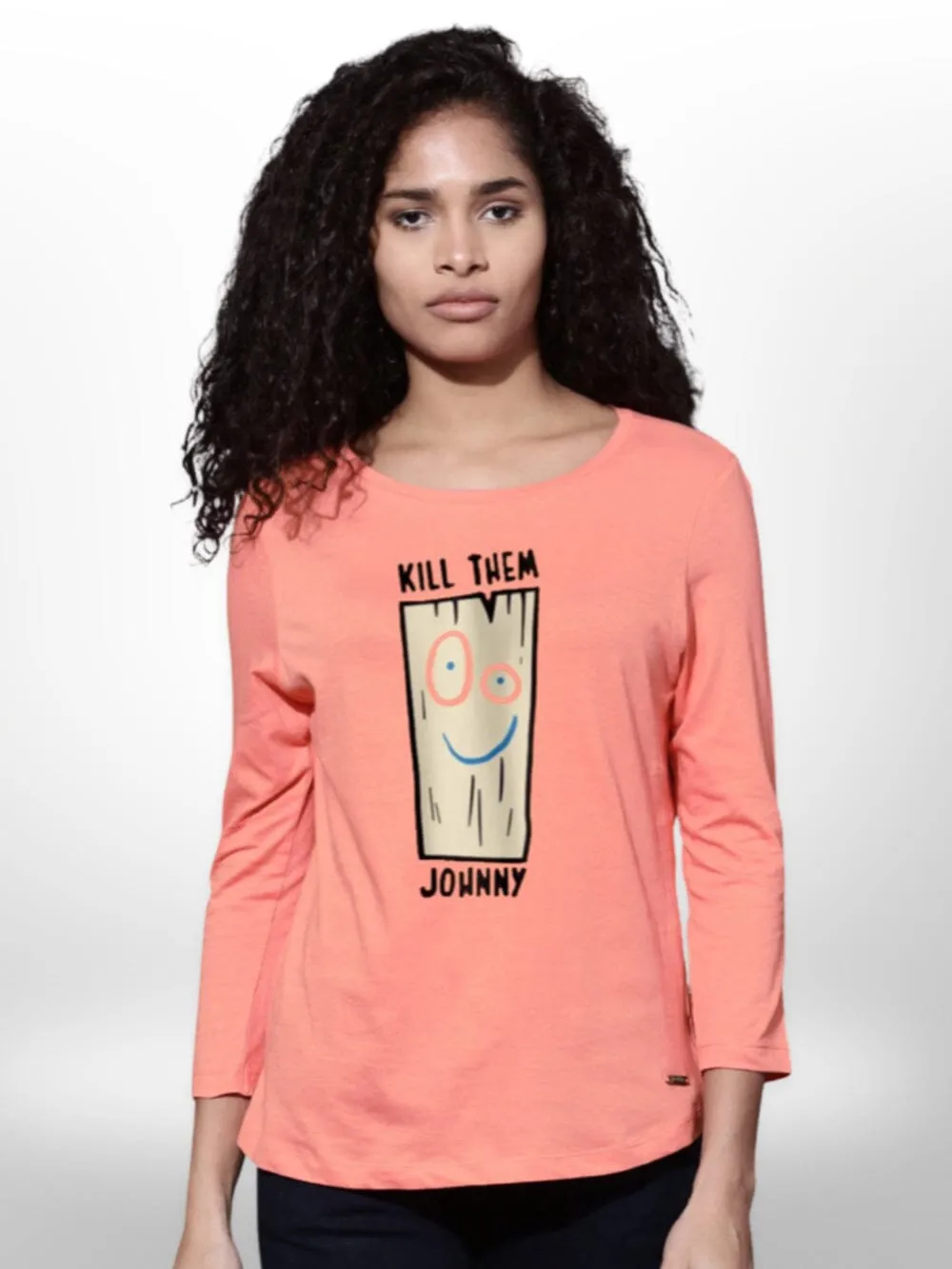 Girls Cartoon Printed T-shirt 4 Quarter Sleeve