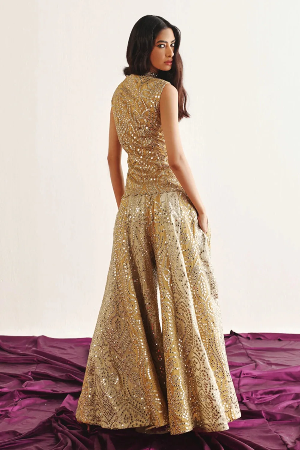 Gold Ivory Tissue Gilet
